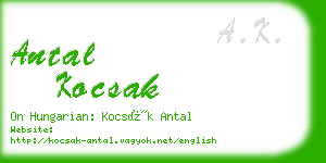 antal kocsak business card